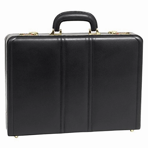 McKlein, V Series, DALEY, Top Grain Cowhide Leather, Leather 3.5" Attach Briefcase, Black (80435)