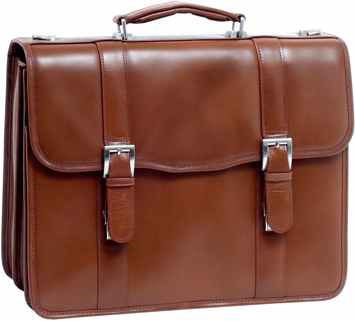 Mcklein V Series Flournoy Leather Dbl Compartment Laptop Case
