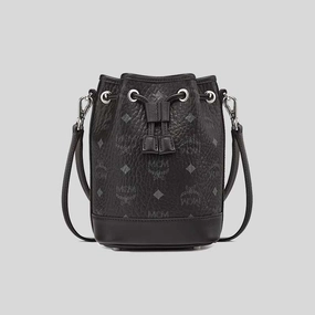 MCM Dessau Drawstring Bag In Visetos Black MWDCSDU03BK001