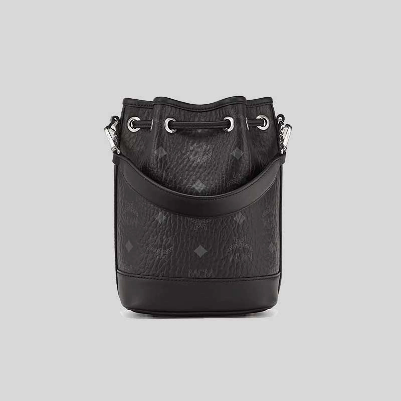 MCM Dessau Drawstring Bag In Visetos Black MWDCSDU03BK001