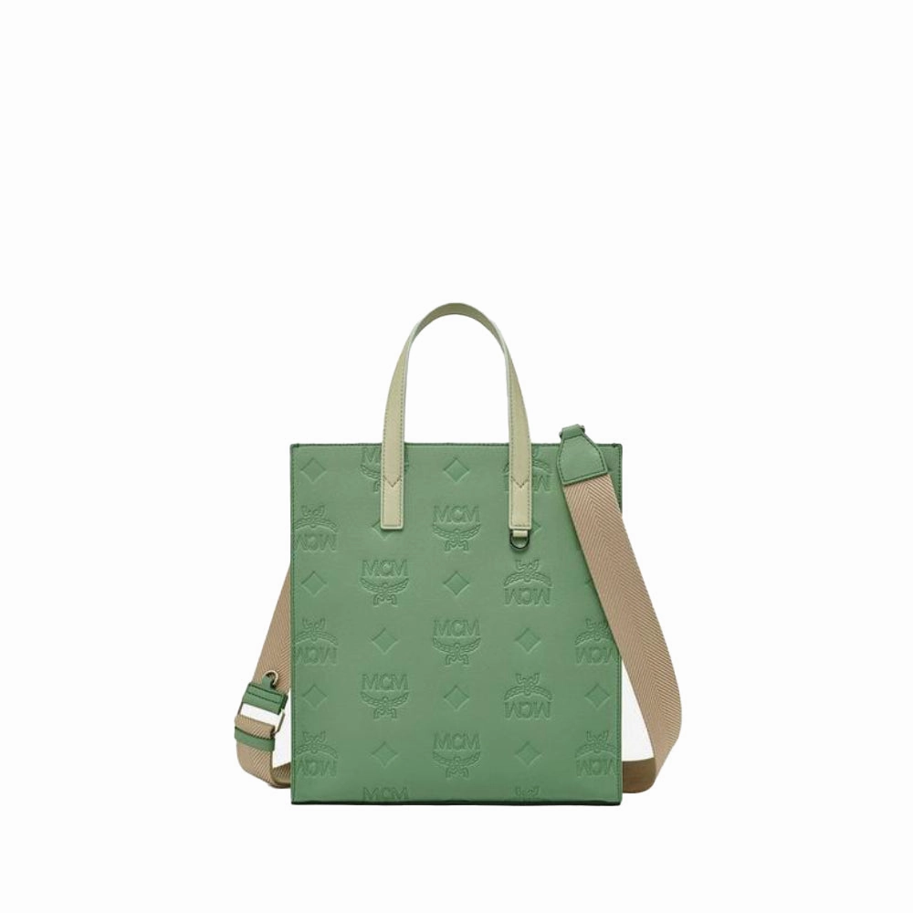 MCM Women's Aren Tote in Embossed Monogram Leather Hand Bag