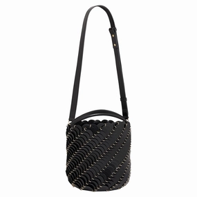Medium Black bucket Paco bag in leather