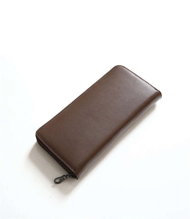 MENS Green LEATHER ZIPPER LONG CLUTCH Personalized WALLETs ZIPPER VINTAGE LONG WALLET FOR MEN
