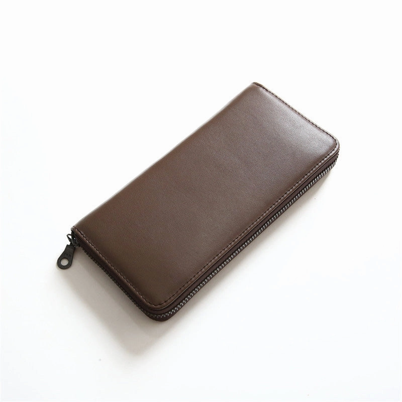 MENS Green LEATHER ZIPPER LONG CLUTCH Personalized WALLETs ZIPPER VINTAGE LONG WALLET FOR MEN