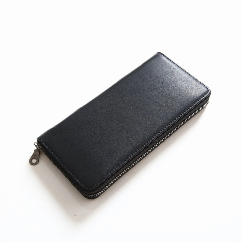 MENS Green LEATHER ZIPPER LONG CLUTCH Personalized WALLETs ZIPPER VINTAGE LONG WALLET FOR MEN