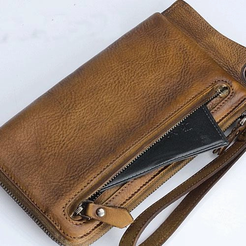 Mens Keyring Wallet Cool Biker Chain Wallet Keyring Wallet Leather Wristlet Clutch Wallet
