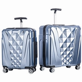Merax Newest 2 Piece Luggage Set TSA Approved Luxurious Suitcase (Soft Blue)