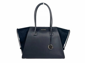 Michael Kors Avril XL Suede Leather Top Zip Satchel Bag Women's