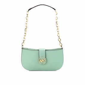 Michael Kors Carmen Small Sea  Leather Pouchette Shoulder Crossbody Women's Purse