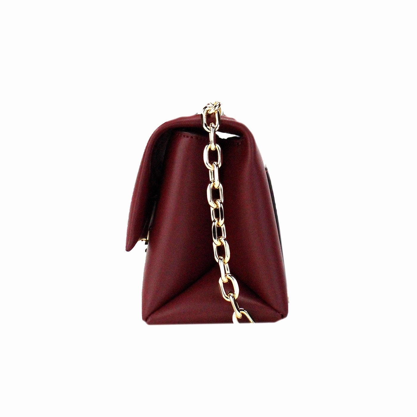 Michael Kors Cece Small Dark Cherry Vegan Leather Convertible Flap Crossbody Bag