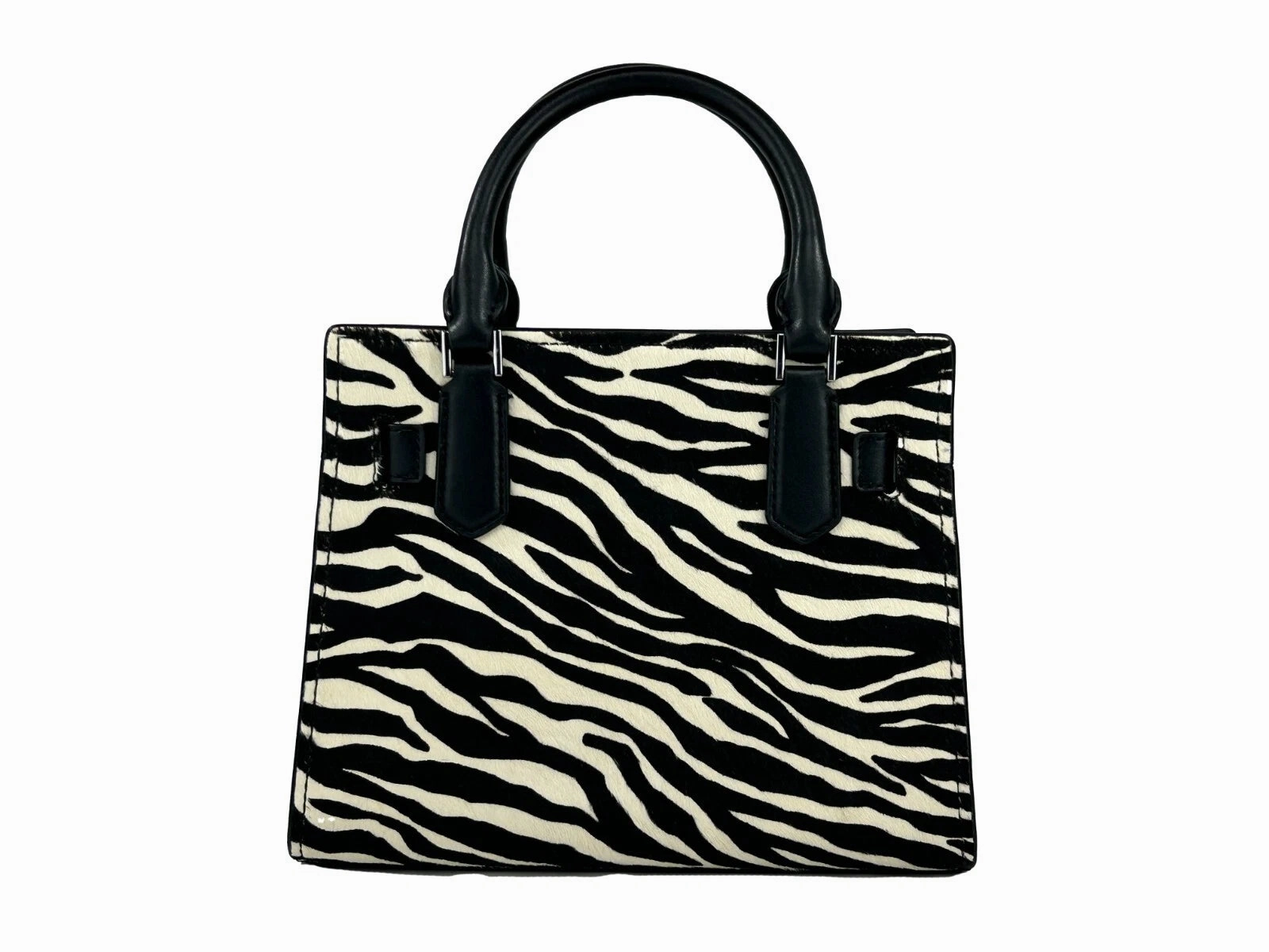 Michael Kors Hamilton Small Leather Zebra Print Satchel Crossbody Women's