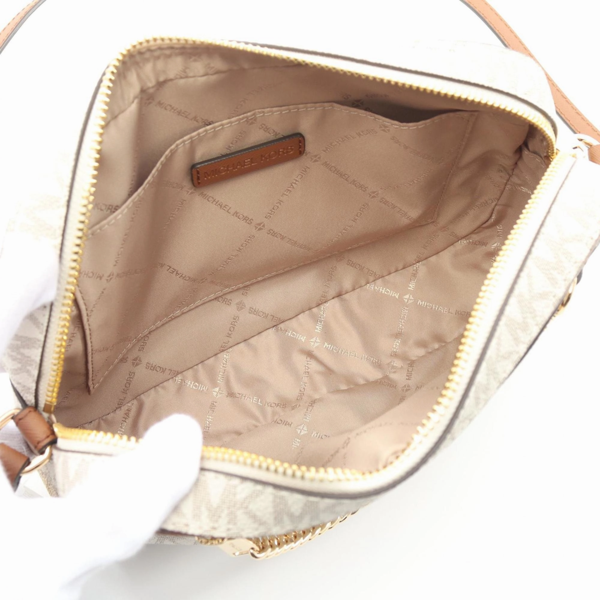 Michael Kors Jet Set   Coated Canvas Leather Shoulder Bag