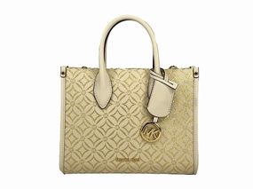 Michael Kors Mirella Small Top Zip Crossbody Tote Bag Creme