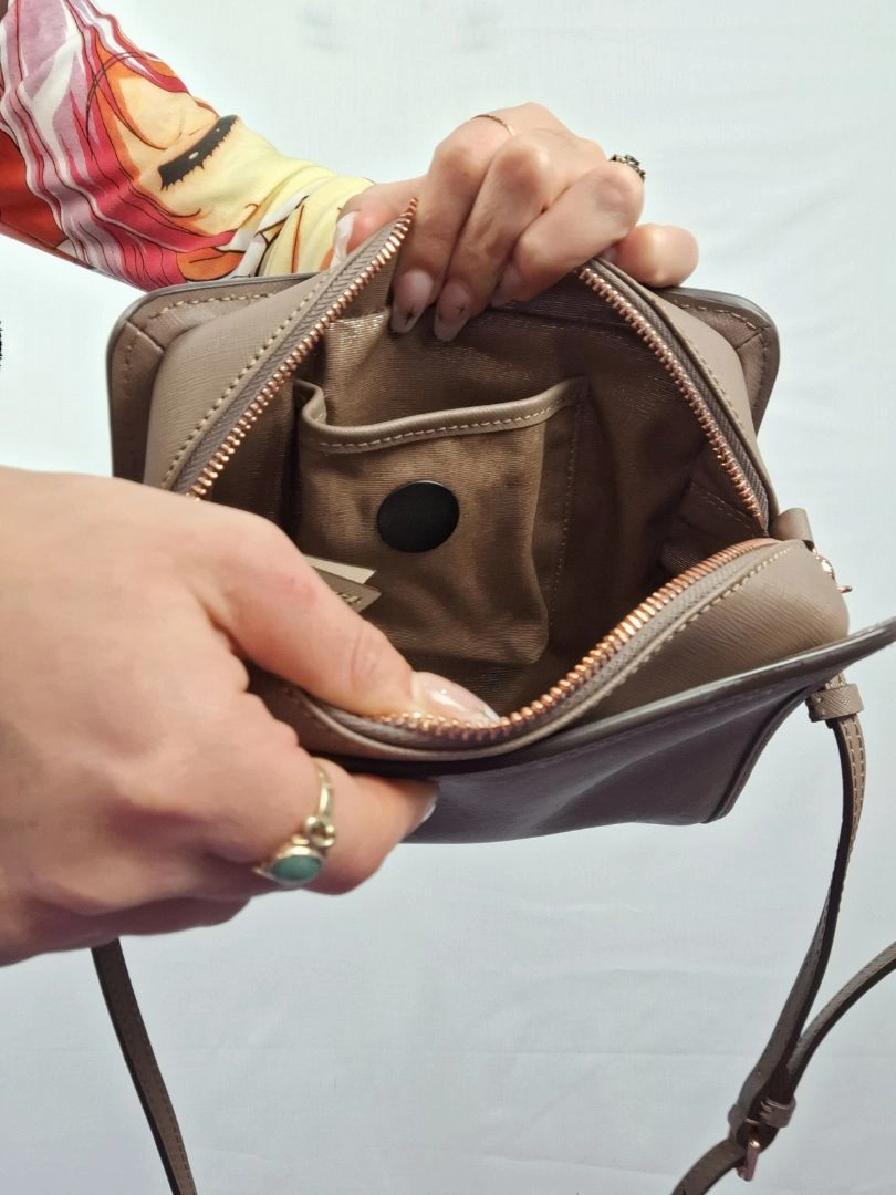 Mimco Taupe Boxy Crossbody Bag