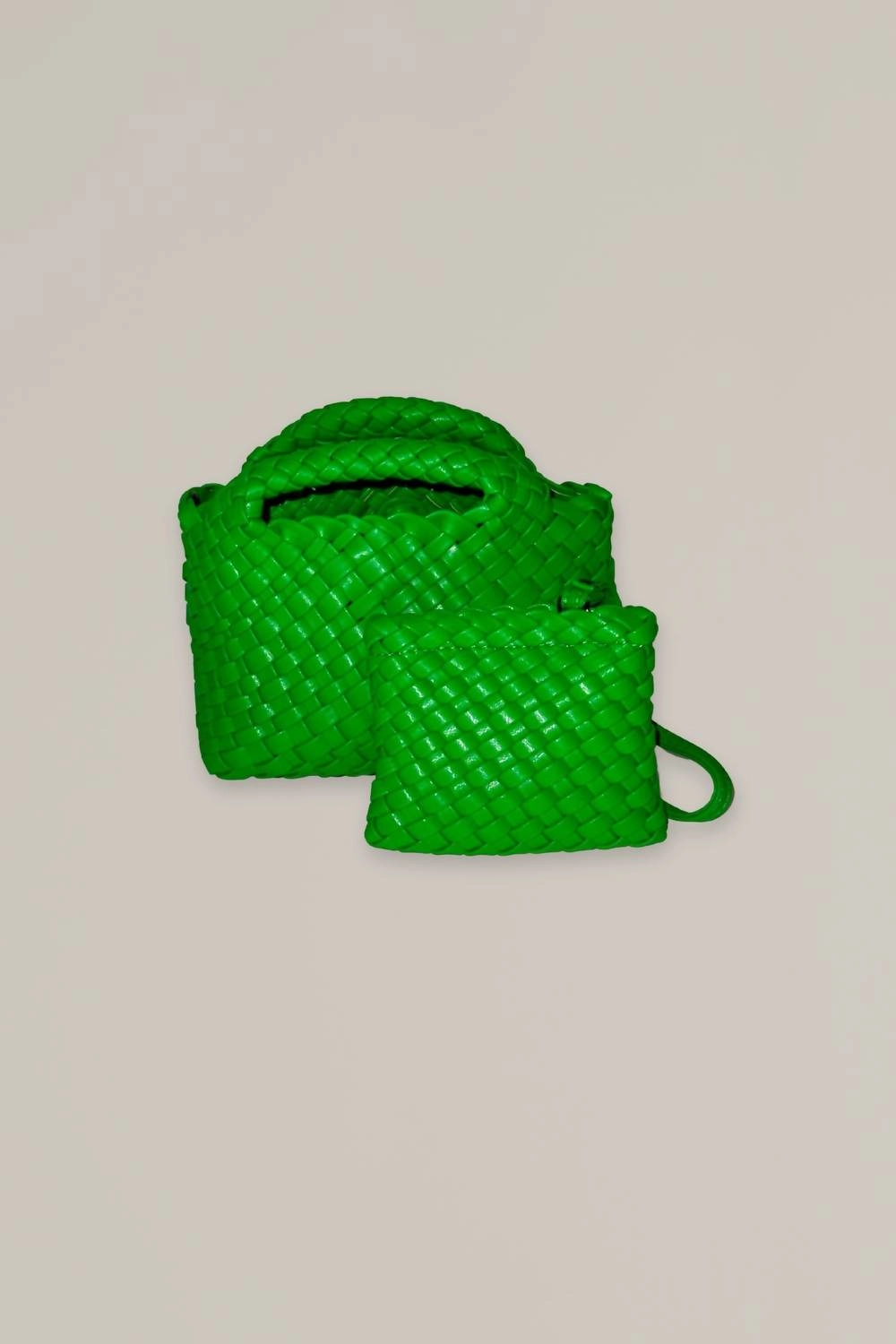 Mini Woven Bag In Green