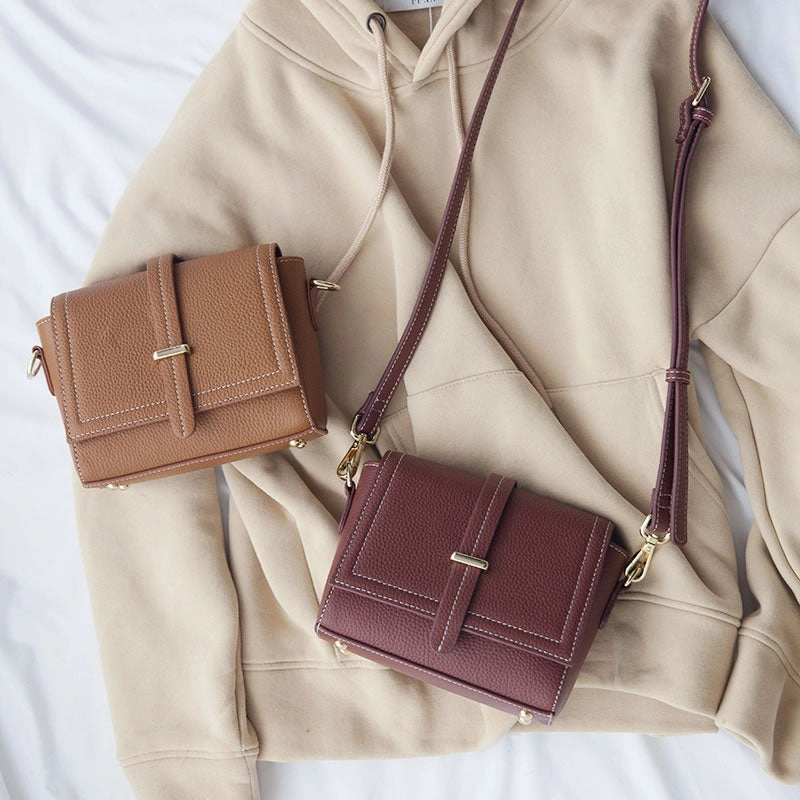 Minimalist Leather Womens Stylish Small Shoulder Bag Crossbody Purse for Women