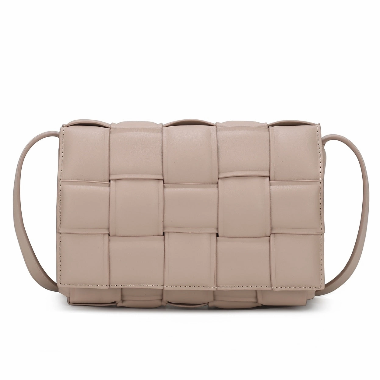 Mkfcollection Ginger Woven Shoulder Bag Vegan Leather Designer Handbag