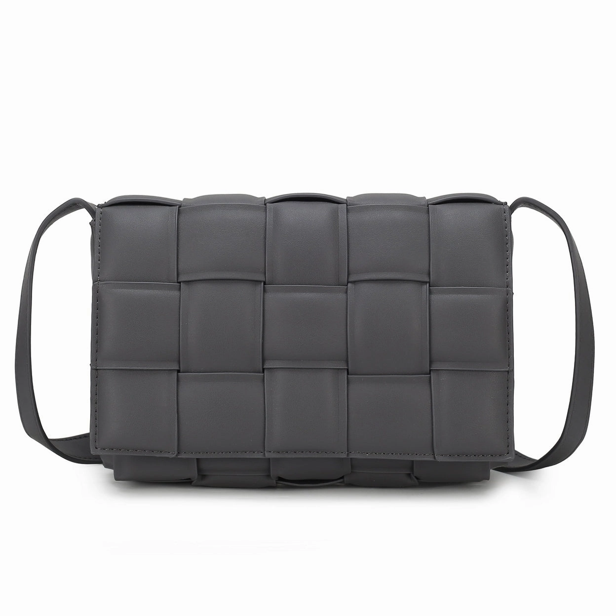 Mkfcollection Ginger Woven Shoulder Bag Vegan Leather Designer Handbag