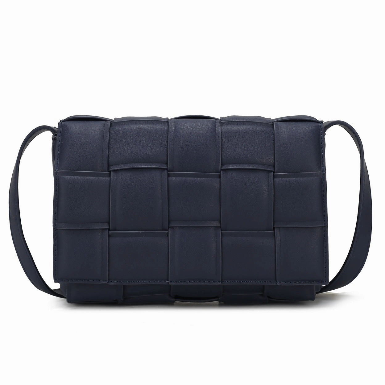 Mkfcollection Ginger Woven Shoulder Bag Vegan Leather Designer Handbag