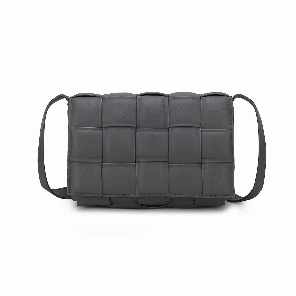 Mkfcollection Ginger Woven Shoulder Bag Vegan Leather Designer Handbag