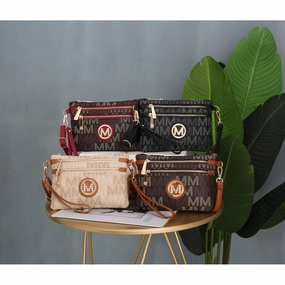 Mkfcollection Helen Signature Phone Crossbody Bag Vegan Leather Designer