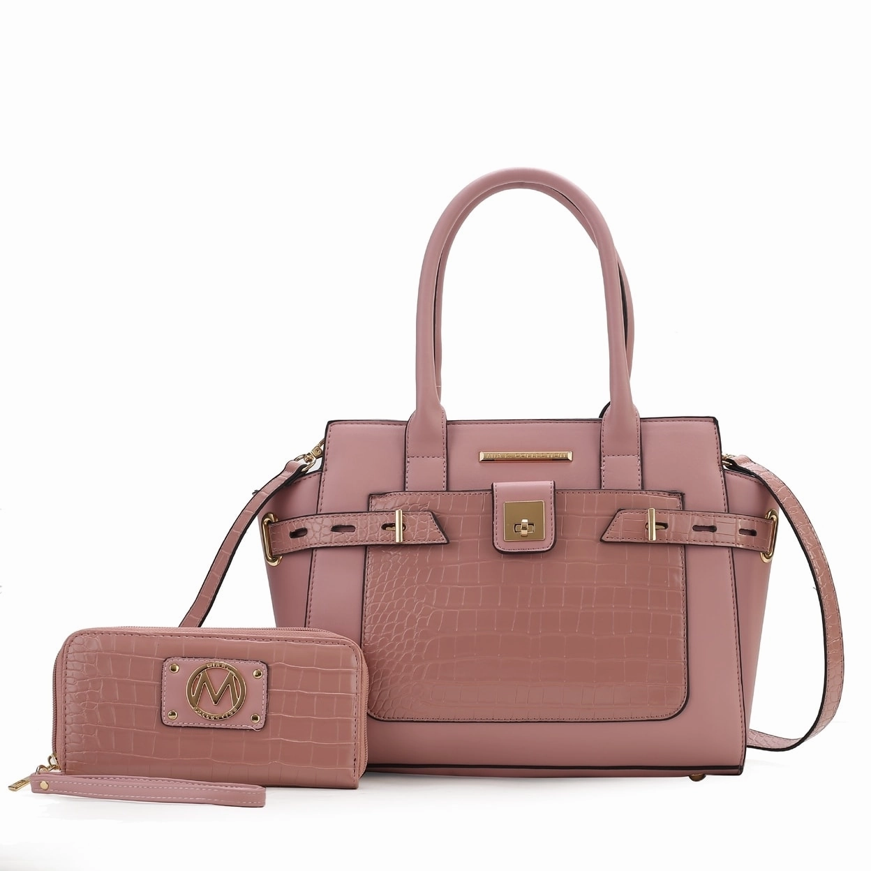 Mkfcollection Isla Shoulder Bag And Set Vegan Leather Designer Handbag