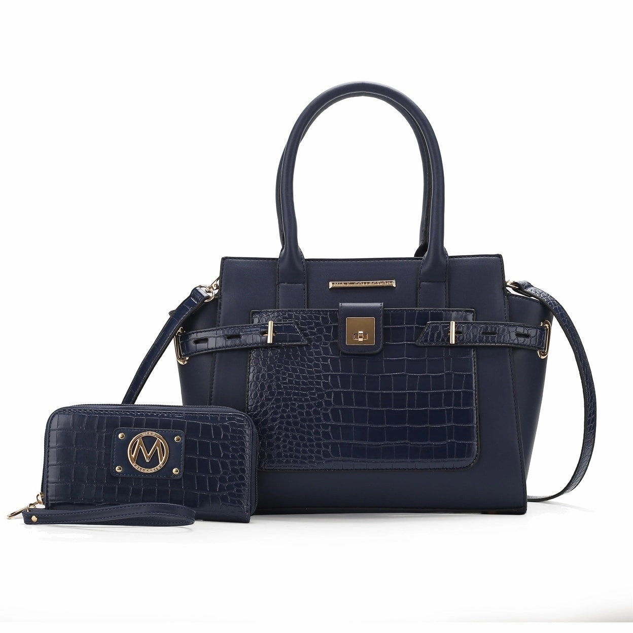 Mkfcollection Isla Shoulder Bag And Set Vegan Leather Designer Handbag