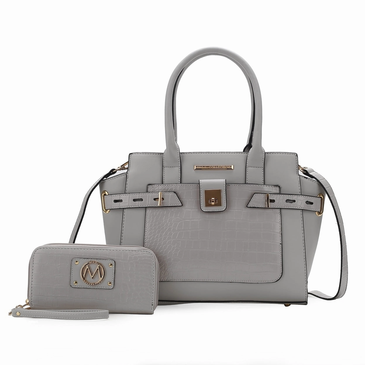 Mkfcollection Isla Shoulder Bag And Set Vegan Leather Designer Handbag