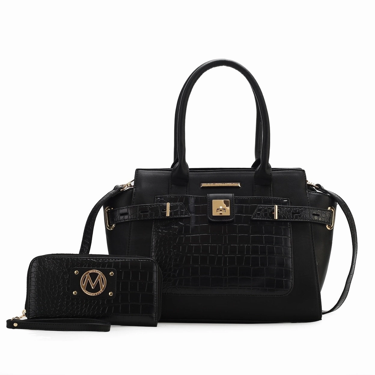 Mkfcollection Isla Shoulder Bag And Set Vegan Leather Designer Handbag