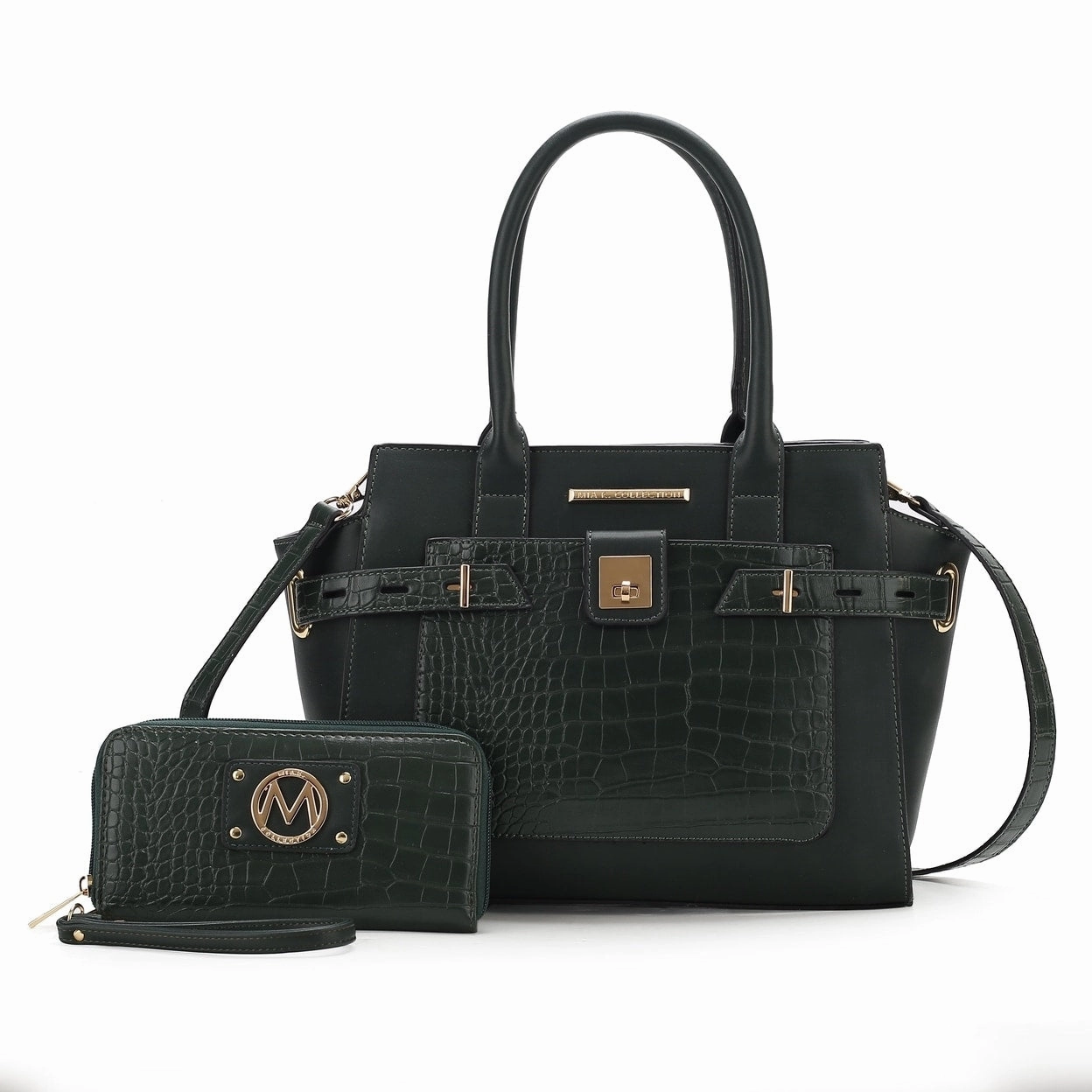 Mkfcollection Isla Shoulder Bag And Set Vegan Leather Designer Handbag