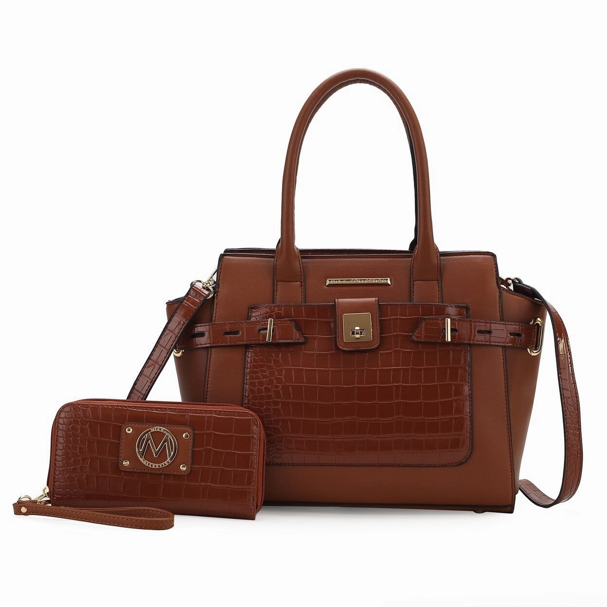 Mkfcollection Isla Shoulder Bag And Set Vegan Leather Designer Handbag