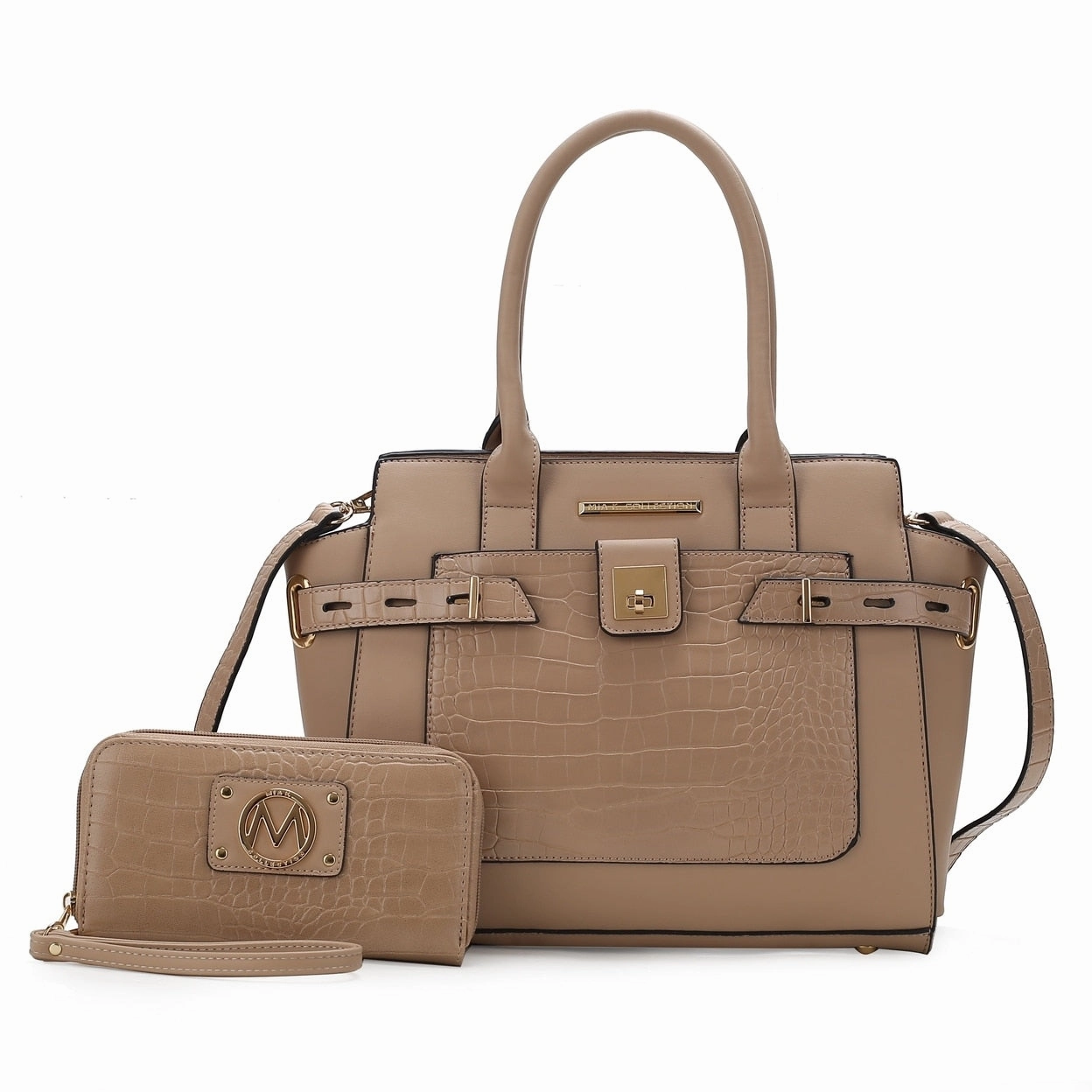 Mkfcollection Isla Shoulder Bag And Set Vegan Leather Designer Handbag