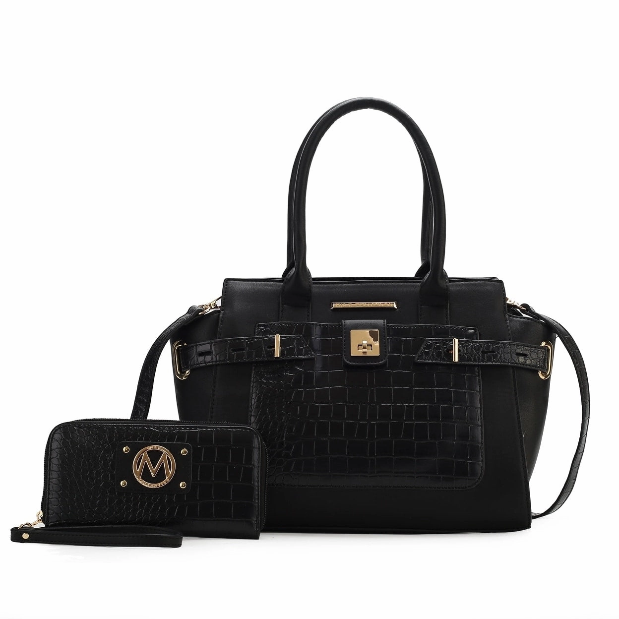 Mkfcollection Isla Shoulder Bag And Set Vegan Leather Designer Handbag