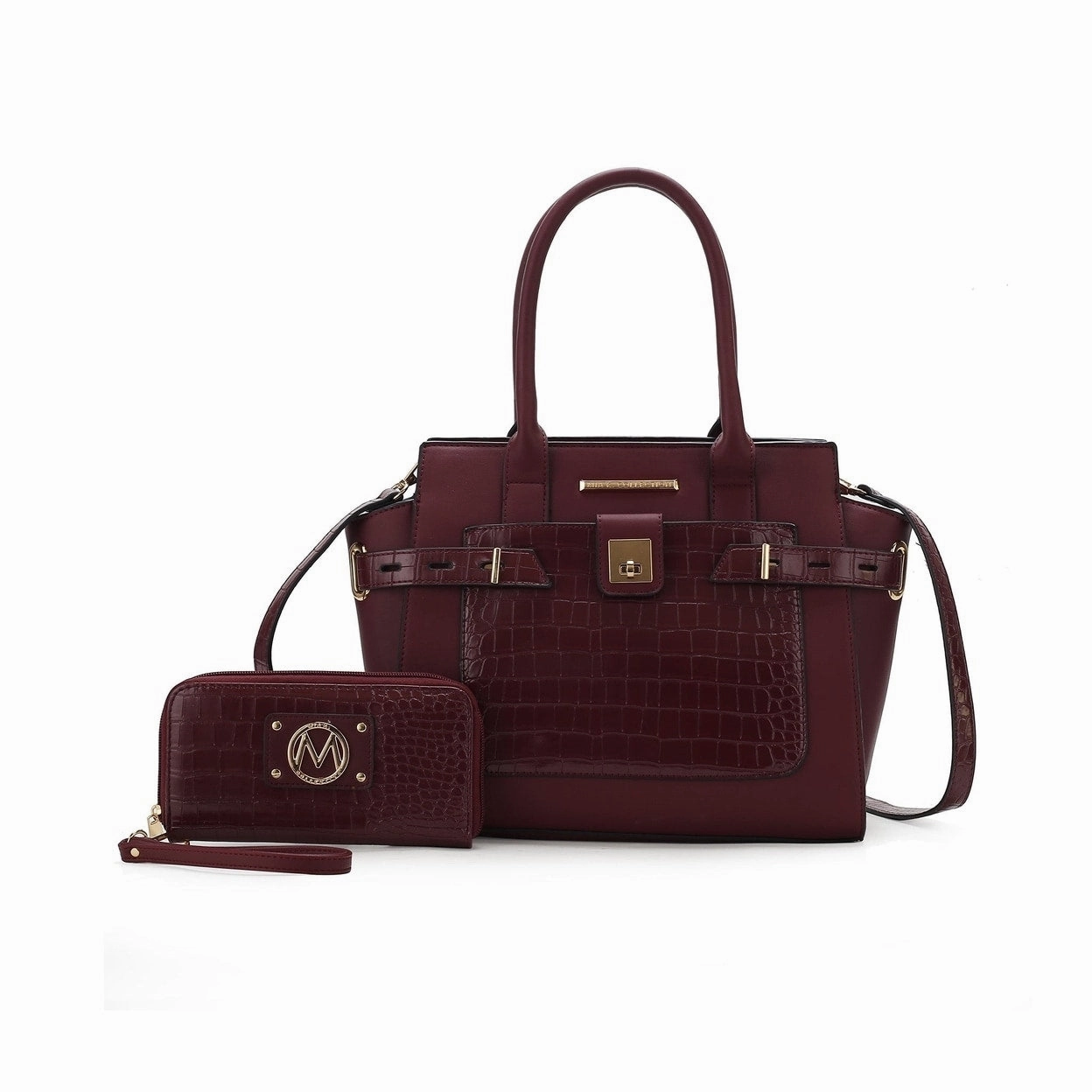 Mkfcollection Isla Shoulder Bag And Set Vegan Leather Designer Handbag