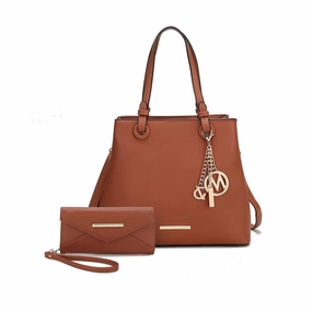 Mkfcollection Kearny Tote Bag And Wallet Set Vegan Leather Designer Handbag