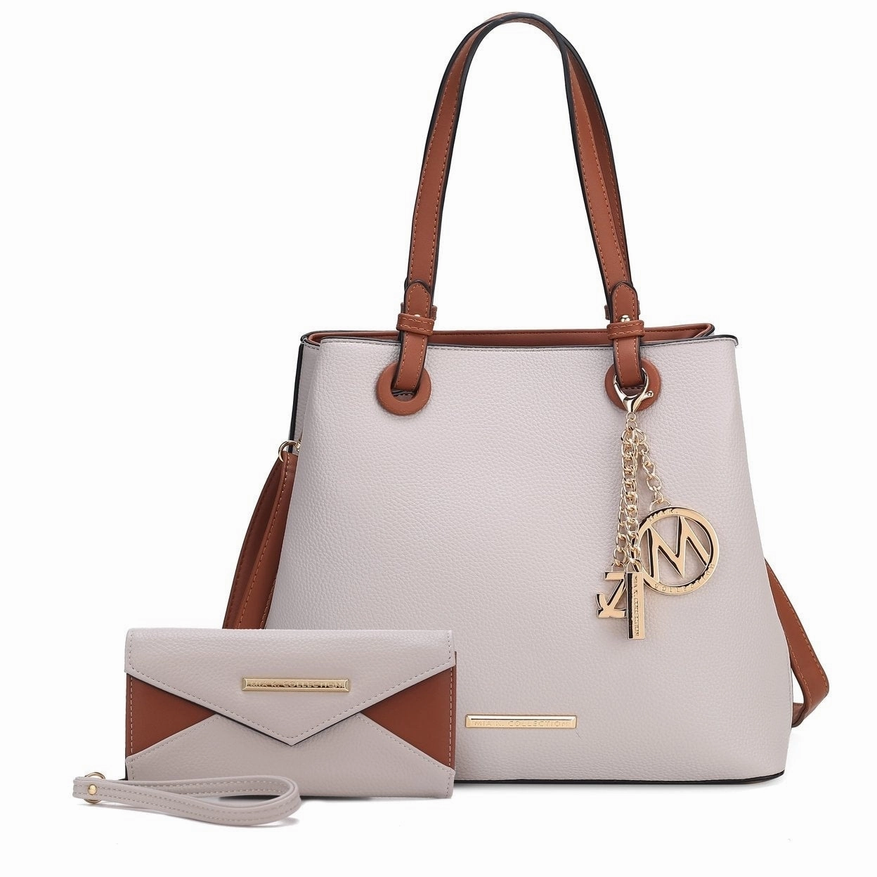 Mkfcollection Kearny Tote Bag And Wallet Set Vegan Leather Designer Handbag
