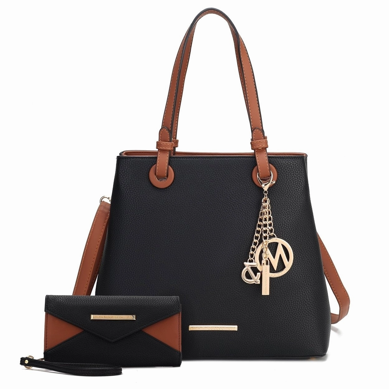 Mkfcollection Kearny Tote Bag And Wallet Set Vegan Leather Designer Handbag