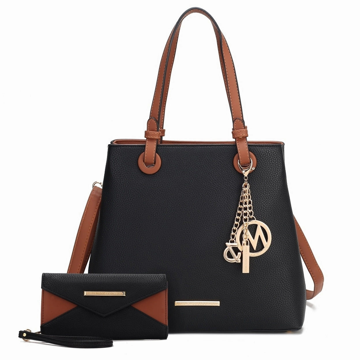 Mkfcollection Kearny Tote Bag And Wallet Set Vegan Leather Designer Handbag