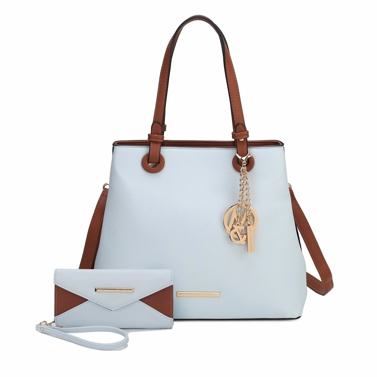 Mkfcollection Kearny Tote Bag And Wallet Set Vegan Leather Designer Handbag