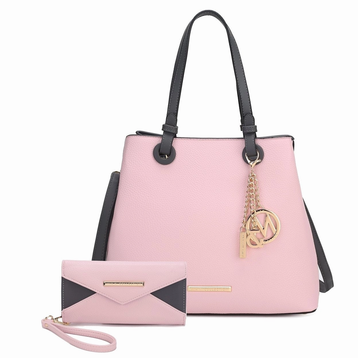 Mkfcollection Kearny Tote Bag And Wallet Set Vegan Leather Designer Handbag