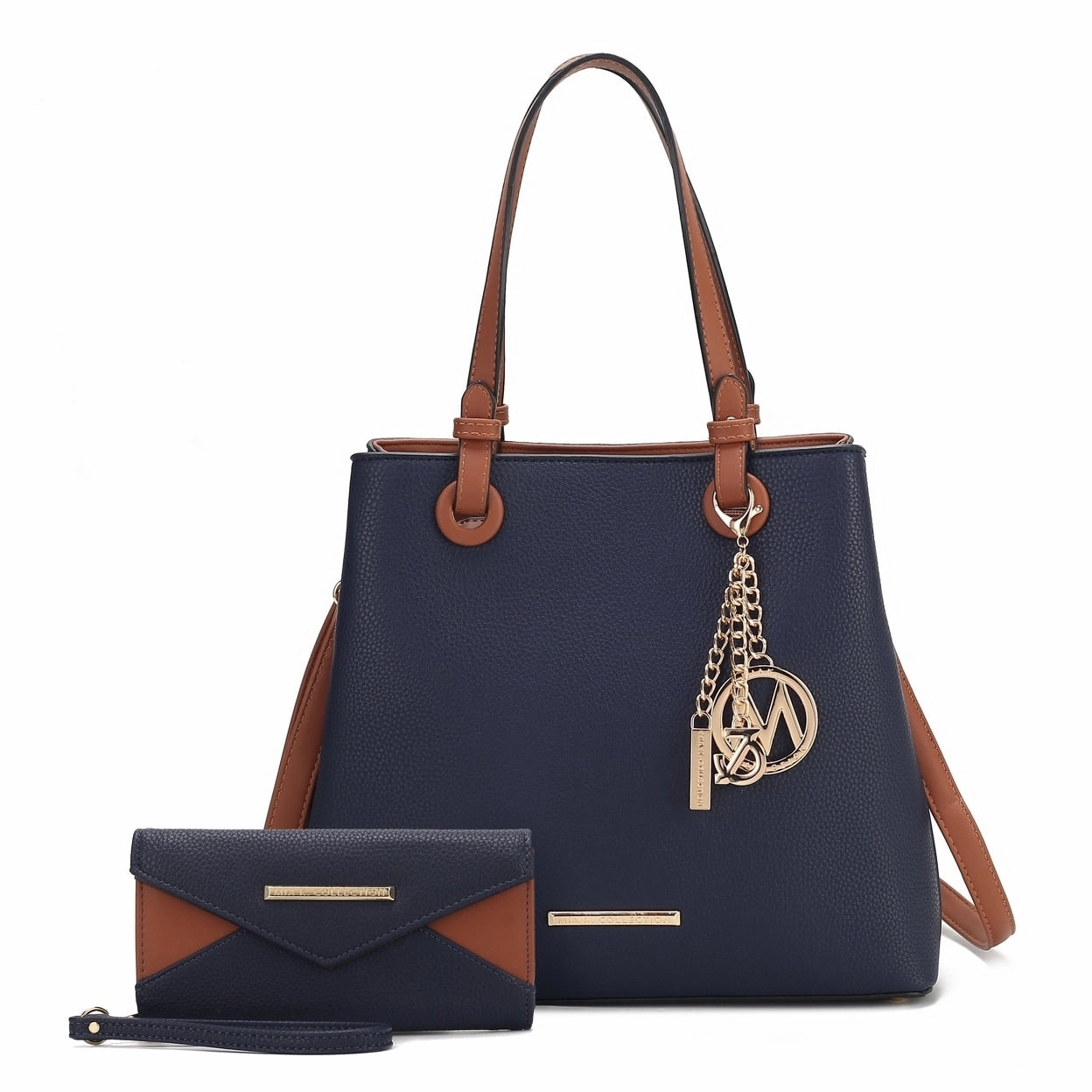 Mkfcollection Kearny Tote Bag And Wallet Set Vegan Leather Designer Handbag