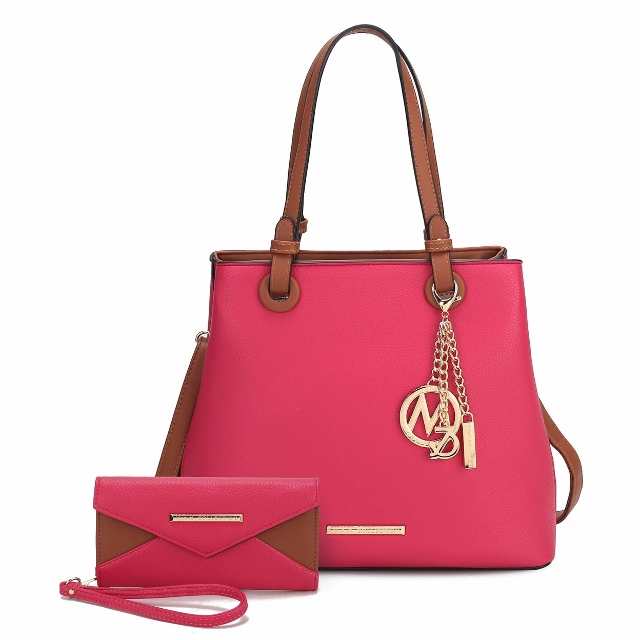 Mkfcollection Kearny Tote Bag And Wallet Set Vegan Leather Designer Handbag