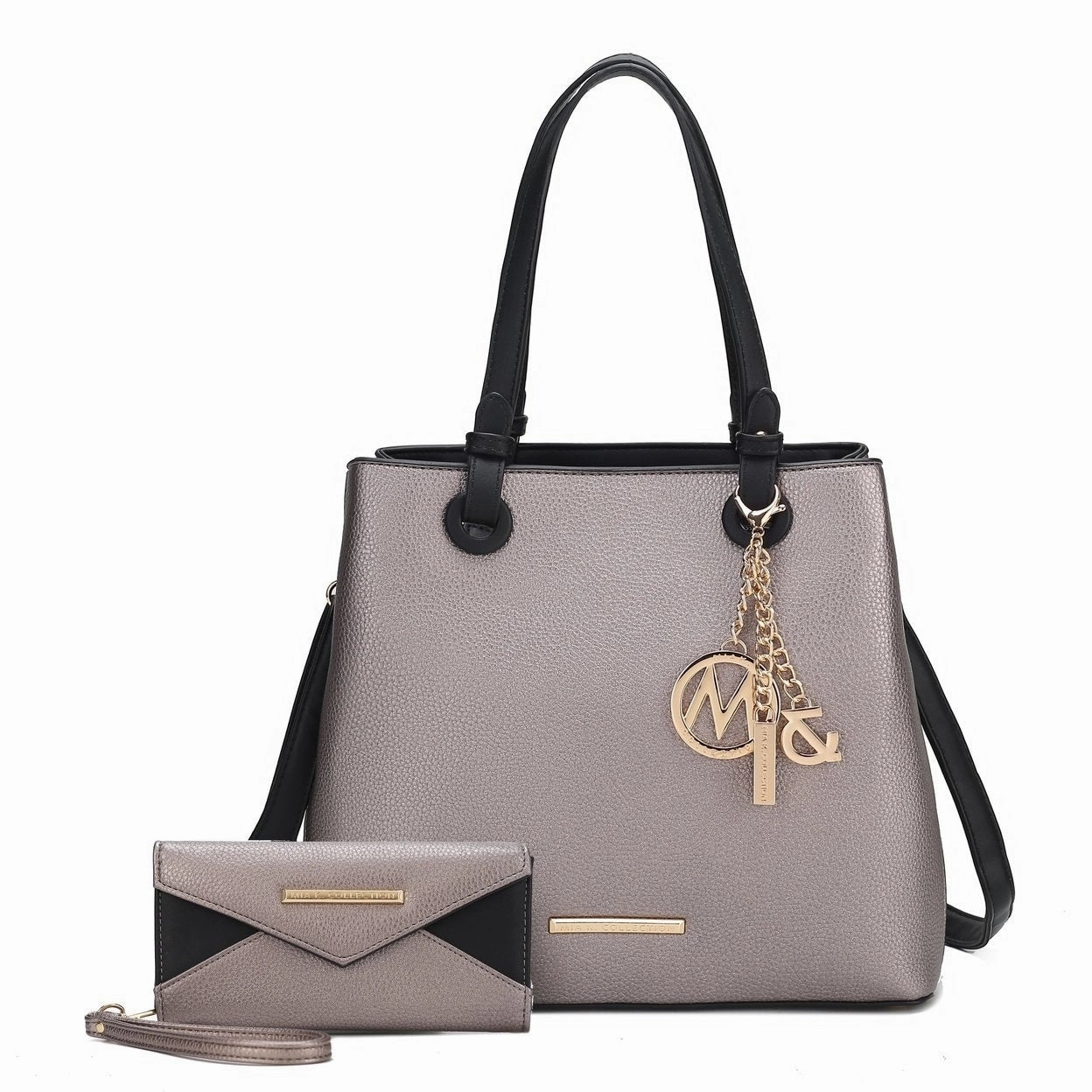 Mkfcollection Kearny Tote Bag And Wallet Set Vegan Leather Designer Handbag