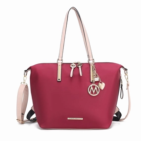 Mkfcollection Layla Convertible Weekender Vegan Leather Designer Handbag