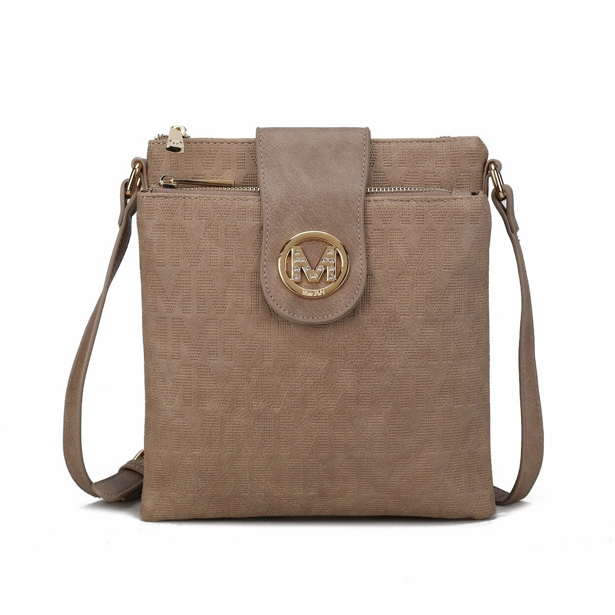 Mkfcollection Marietta Signature Crossbody Bag Vegan Leather Designer Handbag