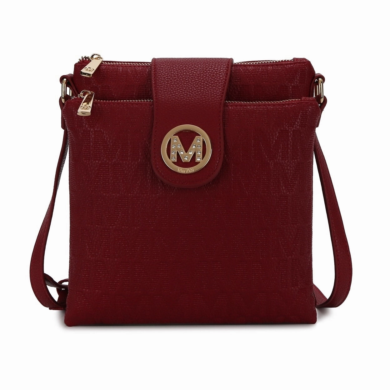 Mkfcollection Marietta Signature Crossbody Bag Vegan Leather Designer Handbag
