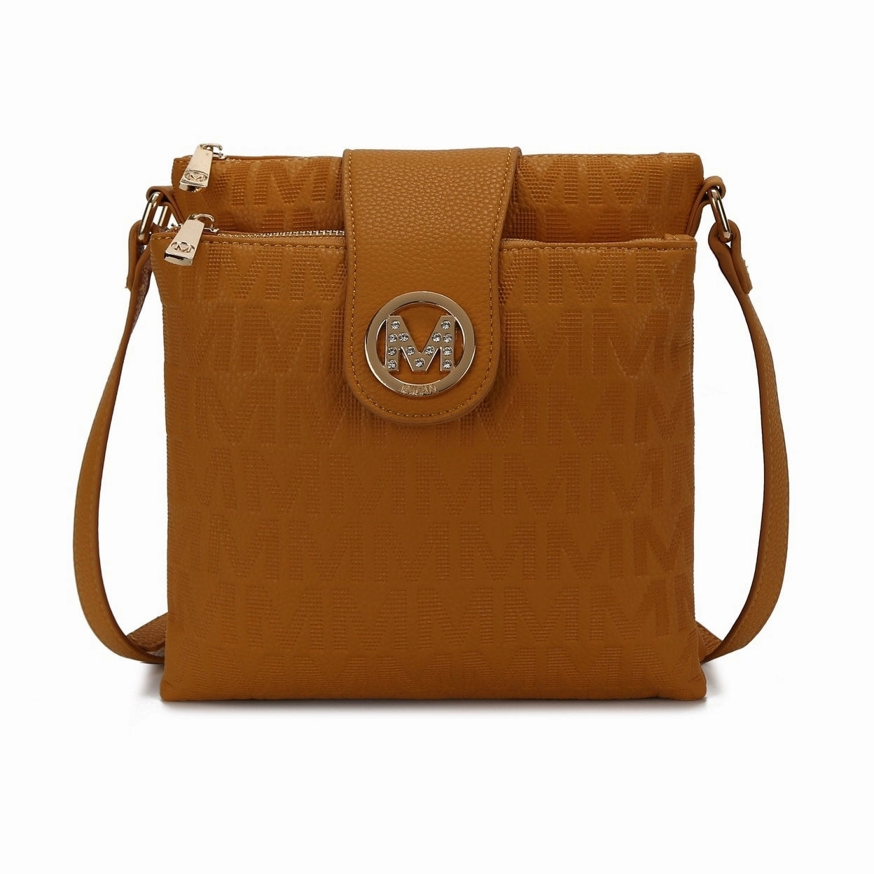 Mkfcollection Marietta Signature Crossbody Bag Vegan Leather Designer Handbag