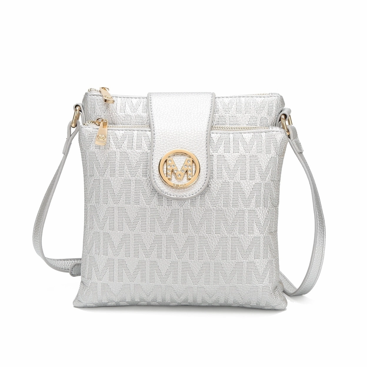 Mkfcollection Marietta Signature Crossbody Bag Vegan Leather Designer Handbag