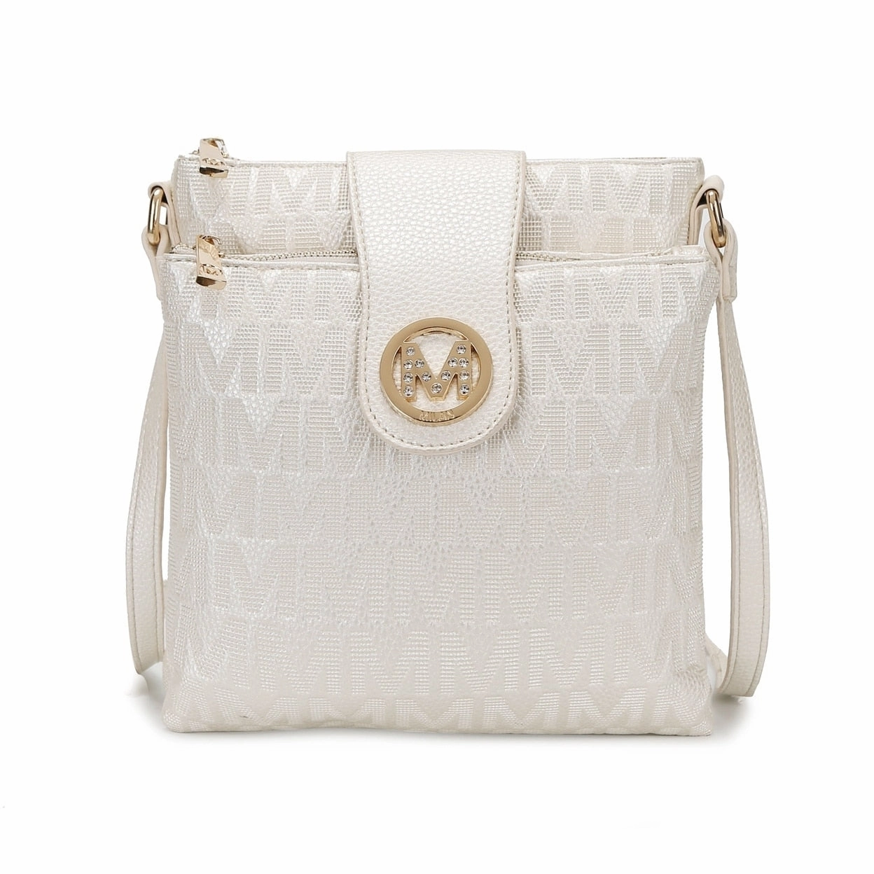 Mkfcollection Marietta Signature Crossbody Bag Vegan Leather Designer Handbag