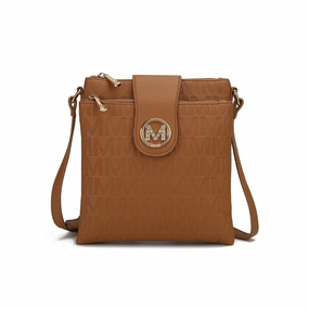 Mkfcollection Marietta Signature Crossbody Bag Vegan Leather Designer Handbag